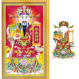 Tranh đính đá Thần Tài (34*50cm) chưa đính đá