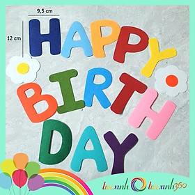 Dây chữ sinh nhật vải nỉ Happy Birthday