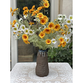 HOA LỤA CAO CẤP - CÚC BOSI MỐC - CÀNH CAO 75CM -14 BÔNG / CÀNH