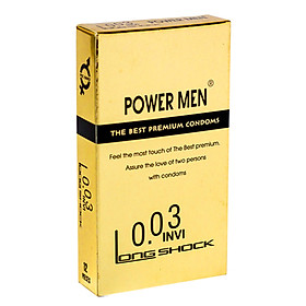 Bao Cao Su Chống Xuất Tinh Sớm Siêu Mỏng POWER MEN 0.03 Invisible Long Shock (H12) - Che Tên Sản Phẩm - SHOP ADAM