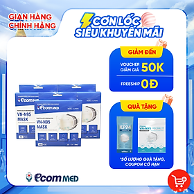 Khẩu Trang N95 EcomMed Combo 3 Hộp (10 cái/Hộp)