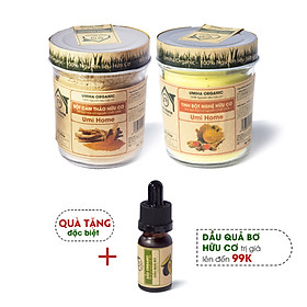 Combo 2 Bột đắp mặt nạ gồm Cam Thảo 125g và Nghệ 125g UMIHOME hữu cơ - Tặng kèm Dầu Quả Bơ 10ml