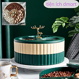 Mua khay đựng bánh kẹo tết phong cách châu âu 2 tầng  khay mứt tết tròn hình hươu vàng