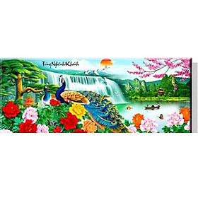 Tranh thêu chữ thập Tùng Nghênh Khách DLH-223036