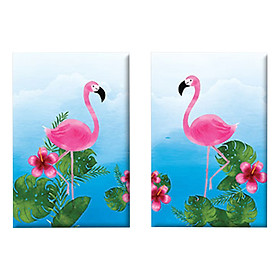 Bộ 2 Tranh Canvas "Hồng Hạc" W133 (Size