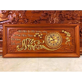 Mua Tranh đồng hồ chữ NHẪN gỗ hương cao cấp