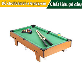 Đồ chơi bàn Bi-A bằng gỗ cỡ lớn 69x37cm Table Top Pool Table TTP-69 cho cả người lớn và trẻ nhỏ - Hàng chính hãng