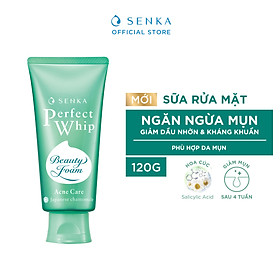 Sữa rửa mặt hỗ trợ trị mụn Senka Perfect Whip Acne Care 100g