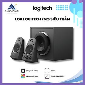 Loa vi tính Logitech Z625 Âm thanh 2.1, Công suất cực đại 400Watt - Hàng Chính Hãng - Bảo hành 12 tháng