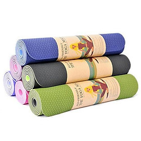 Thảm Tập Yoga chống trượt 2 lớp dày 8mm chất liệu cao su non TPE cao cấp tấm thảm tập gym thể dục tại nhà GYGA