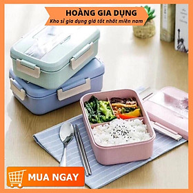 Mua Hộp Đựng Cơm Lúa Mạch Kèm Muỗng Inox Hộp Đựng Cơm Văn Phòng H183