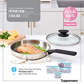Mua Chảo Universal Cookware Tupperware (24cm) Tặng Kèm Bộ Hộp Trữ Đông Paradise Set 5