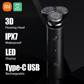 Máy Cạo Râu Điện Xiaomi Mijia S500 Chống Nước Với Ba Lưỡi Nổi Đầu Khô Ướt Lưỡi Kép