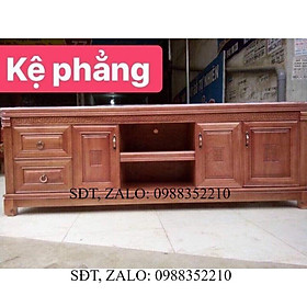 Kệ tivi dài 2m bằng gỗ xoan đào