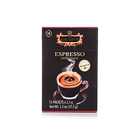 Hình ảnh Cà Phê Đen Hòa Tan Espresso KING COFFEE - Hộp 15 gói x 2.5g