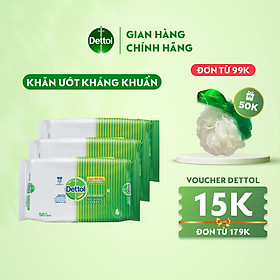 Mua Combo 3 khăn ướt Dettol kháng khuẩn