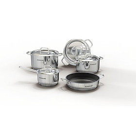 Mua Bộ nồi chảo inox 5 đáy Sunhouse SHG995
