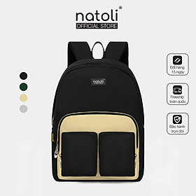 Balo thời trang du lịch unisex Old school Backpack B5 thương hiệu NATOL chất vải canvas nhiều ngăn kháng nước chống sốc cao cấp