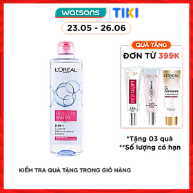 Tẩy Trang L'Oreal Paris Skincare Make Up Remover Micellar Sensitive Skin Dưỡng Ẩm 400ml