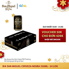 Thùng 24 Lon Bia Đen San Miguel Cerveza Negra Lon 330ml