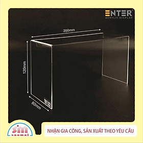 Kệ livestream, Kệ mica chữ U trong suốt để đồ đa năng, Kệ trưng bày mica 3 mặt uốn Enter TB132 200x80x120mm mica dày 3mm (20)