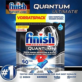 Combo Viên rửa chén Finish Quantum ultimate 32 tabs + Nước Bóng Finish 400ml