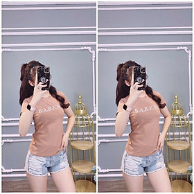Áo thun nữ MXM cổ tròn in chữ B.A.B.E.S form ôm body thun cotton 4 chiều từ 40-52kg ( ANU006 )