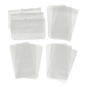 3x 12 Pack Binder  6 Holes 5.12x3.15inch A6 Size Zipper Folders Provide Long-Term Protection for Documents Pictures
