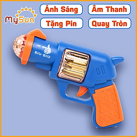 Đồ chơi súng nhựa lục ngắn bằng nhựa cho bé có đèn nhạc phát sáng giá rẻ tặng PIN AA