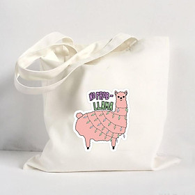Túi Vải Đeo Vai Tote Bag In Hình No Problem Llama Mẫu 01 - Hàng Chính Hãng