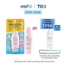 Kem chống nắng Skin Aqua dưỡng trắng & dưỡng ẩm, dùng hàng ngày dạng gel Sunplay Skin Aqua Silky White Gel Eco Việt Nam SPF 50, PA++++ 70g