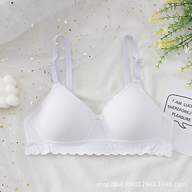 Áo ngực nữ học sinh không gọng mút mỏng chất cotton tăm trơn mềm mại A21 