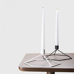 Nordic Style Candlestick Metal Iron Candle Holder Home Dinner Decor_White