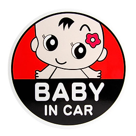 Sticker Cảnh Báo Dán Ô Tô Phản Chiếu Cao Baby in Car (15x15cm)