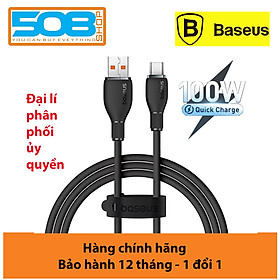 Cáp sạc nhanh, truyền dữ liệu Ba-se-us Pudding Series Fast Charging Cable USB to Type-C 100W - Hàng chính hãng