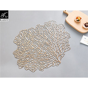 Mua Khăn lót bàn ăn cao cấp không thấm nước phong cách hiện đại màu vàng CORAL 7171V