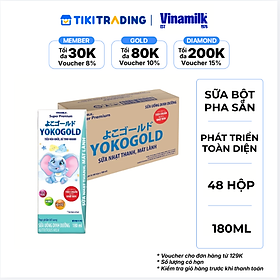 Thùng 48 hộp Sữa bột trẻ em pha sẵn YokoGold 180ml (trên 1 tuổi)