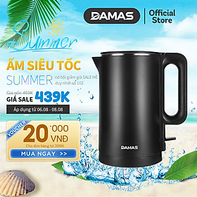Ấm Siêu Tốc Inox 2 Lớp DAMAS DK-6018B (1.8L) - Hàng Chính Hãng