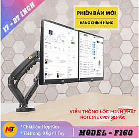 Mua {HÀNG CHÍNH HÃNG} Giá treo 2 màn hình kép NB F160 17-27 inch  tải trọng 9kg mỗi bên