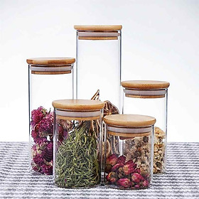 Mua Set 5 lọ thủy tinh nắp gỗ (600ml 650ml 750ml 900ml 1000ml)