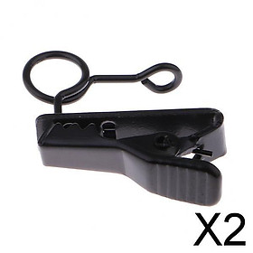 2xRing Type Mini 6mm Microphone Lapel Tie Clip Holder for Chat Meeting