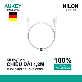 Dây Cáp Sạc Lightning Cho iPhone Chuẩn MFi Aukey CB-BAL7 0.9m - Hàng Chính Hãng