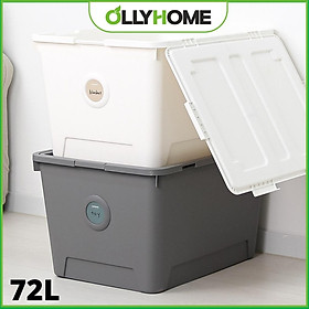 Mua Thùng nhựa đựng đồ đa năng size to 72L Ollyhome màu sắc hiện đại phong cách Hàn Quốc - Thùng đựng chăn màn đa năng Clothes storage