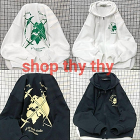 Áo Hoodie nỉ cao cấp in hoạ tiết phối màu_Áo khoác nỉ full zip kéo form rộng nón to bự Ulzzang Unisex nam nữ dễ thương