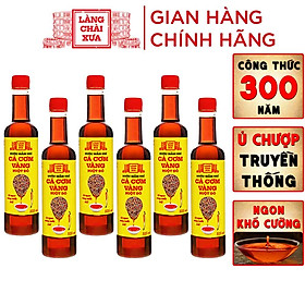 Đặc Sản Phan Thiết - Thùng 6 Chai Nước Mắm Nhỉ Cá Cơm Vàng Ruột Đỏ Làng Chài Xưa 525Ml/Chai Cá Ngon Vùng Nước Trồi 300 Năm Truyền Thống