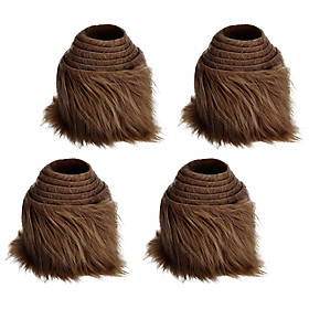 4x Faux  Fabric Fuzzy  Costume Craft Toy DIY Artificial Fabric Patches for Gnomes Beard Hair Christmas Hat Shoes