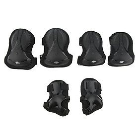 6 Pcs Unisex Adult Roller Skating Adjustable Knee Wrist Guard Elbow Pad Safety Protect Gear