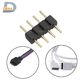 Mua Đầu kim nối 4 chân cho giắc nối bộ điều khiển với led dây dán 5050  2835  3528 RGB đổi màu connector 4P pin 10 mm trang trí dán tường thạch cao  cây máy tính  màn hình  ti vi  TV  Gaming  Tiktok dán tường  chống nước bền đẹp