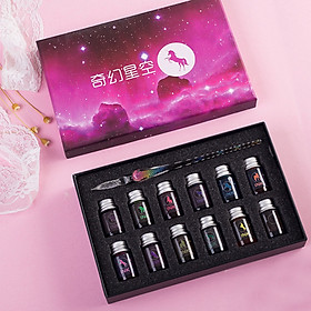 Bộ bút Pha Lê Siêu Cực 1 bút 12 mực 7ml có hộp sang trọng - Phiên bản màu Endgame Tàn Cuộc