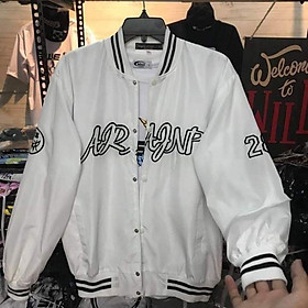 Áo khoác bomber jacket chữ Aragnp dù 2 lớp form rộng nam nữ